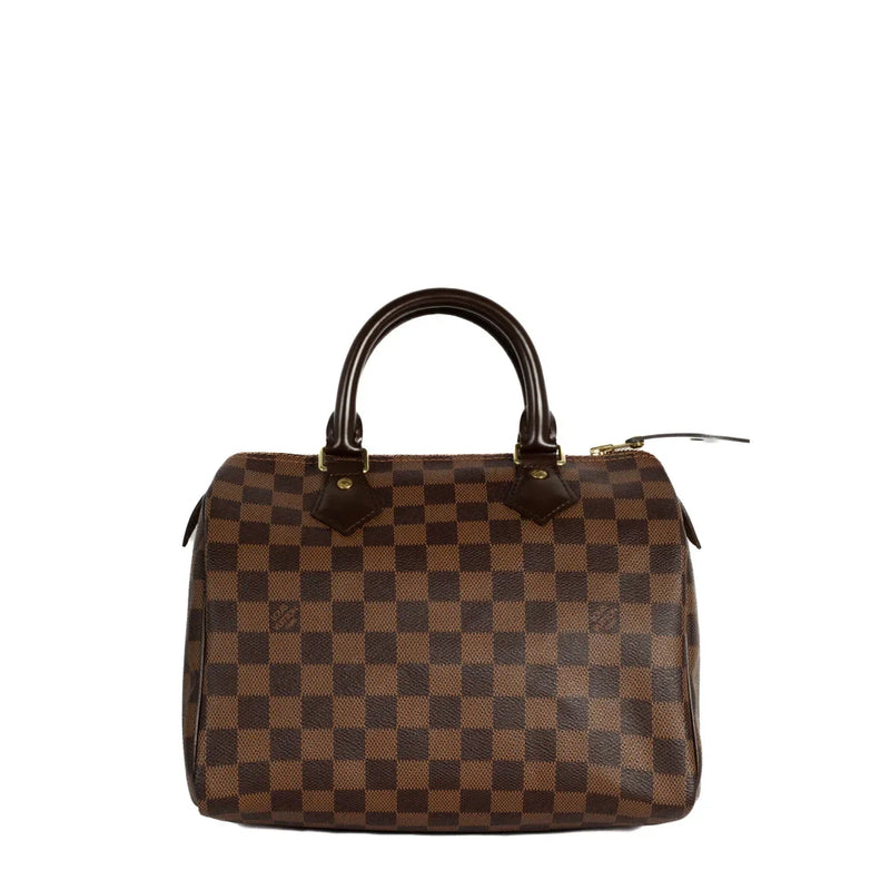 sac de seconde main speedy louis vuitton en toile damier ébène face