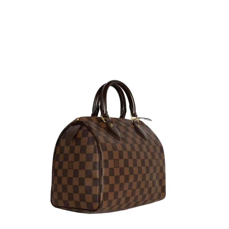 sac de seconde main speedy louis vuitton en toile damier ébène côté