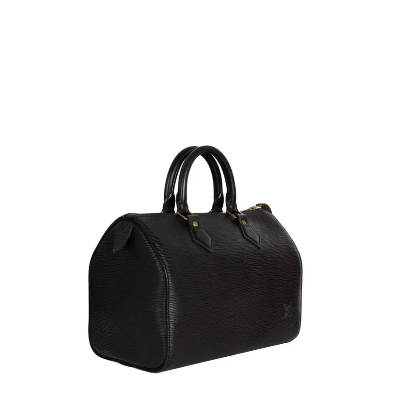 sac de seconde main speedy louis vuitton en cuir épi noir côté