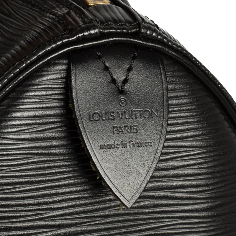 sac de seconde main speedy louis vuitton en cuir épi noir label