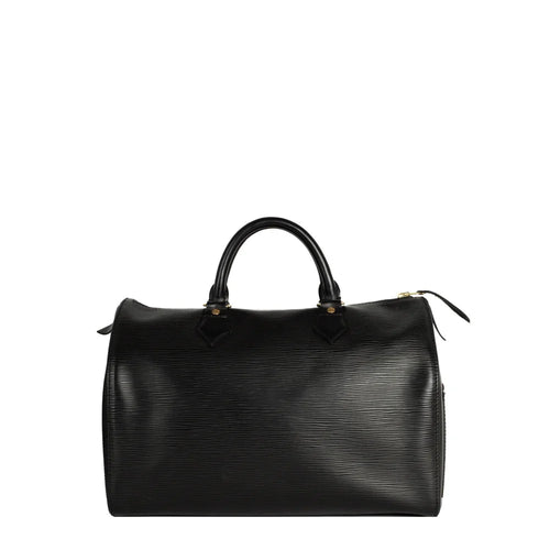 sac de seconde main speedy louis vuitton en cuir épi noir face