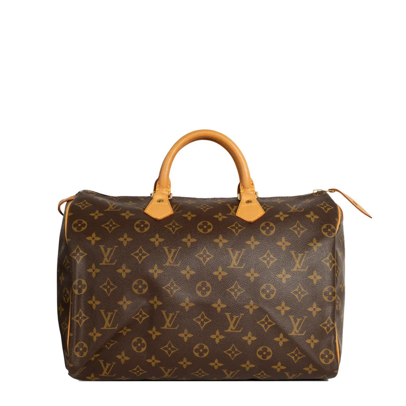 sac de seconde main speedy louis vuitton en toile monogram marron face