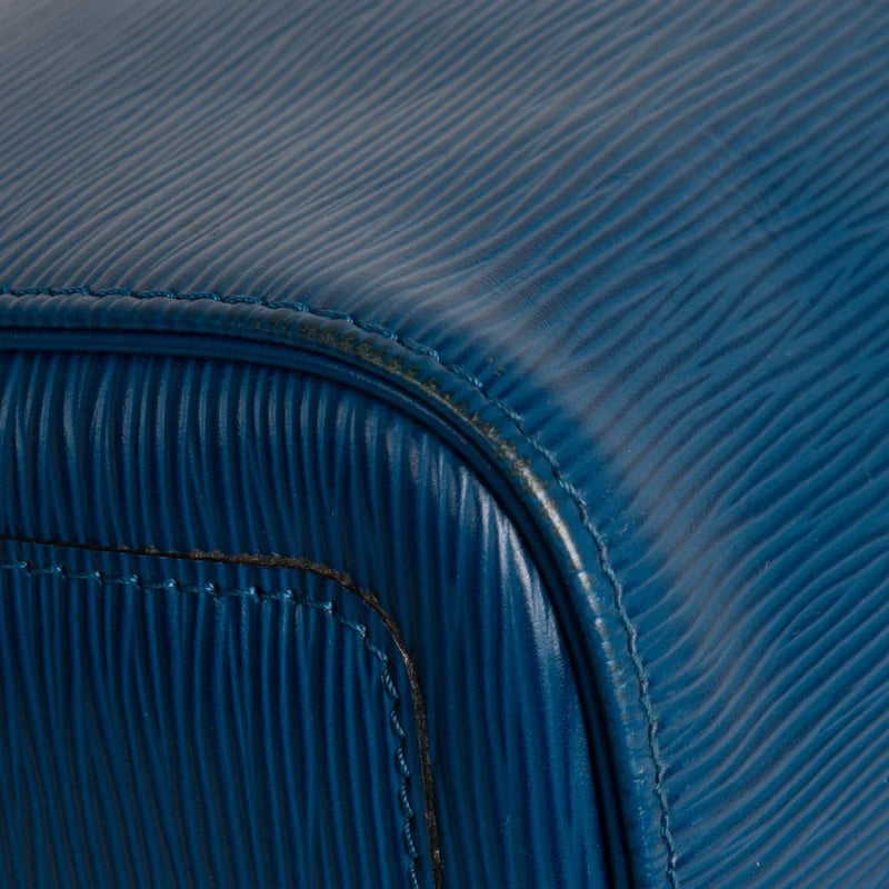 sac de seconde main speedy  louis vuitton  en cuir épi bleu coin 2