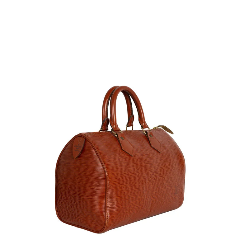 sac de seconde main speedy louis vuitton en cuir épi marron côté