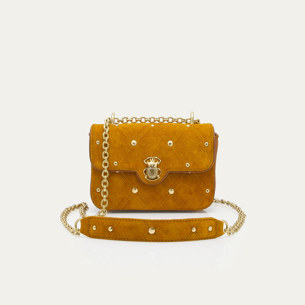 Sac Suede Mini Ava Ambre Cloutée