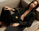 Sac Thea Moyen En Cuir Brillant - Noir