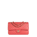 sac de seconde main timeless chanel  en cuir rose  face