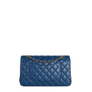 sac de seconde main timeless chanel  en cuir bleu dos