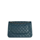 sac de seconde main timeless chanel  en cuir bleu dos