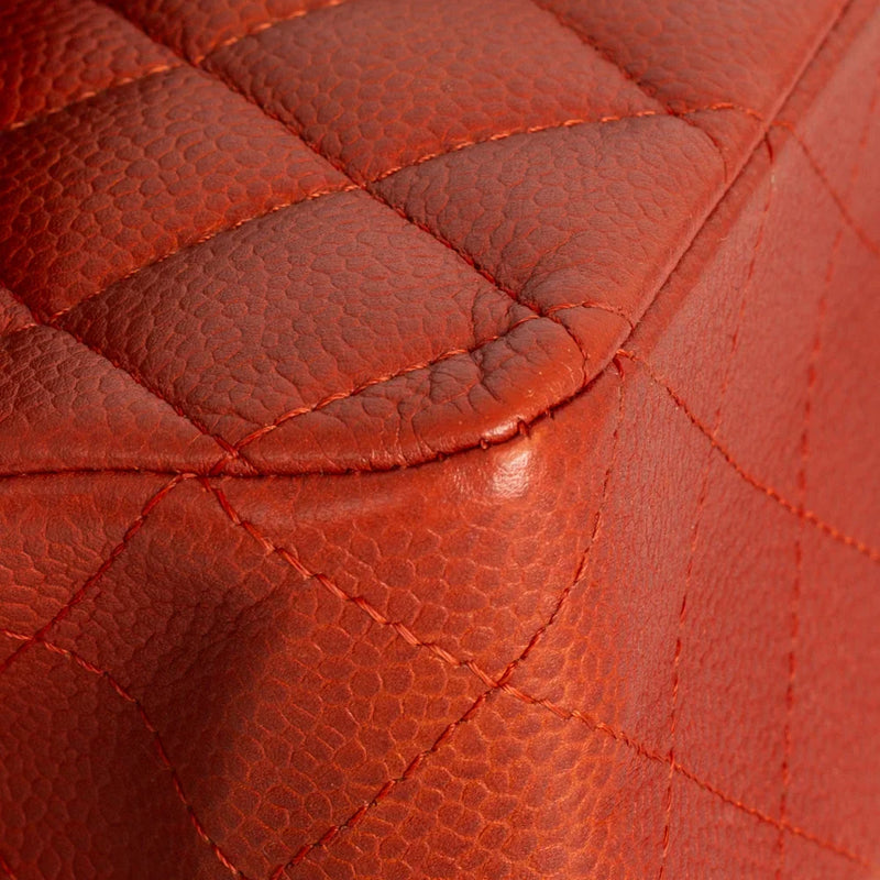 sac de seconde main timeless chanel  en cuir orange coin 1 