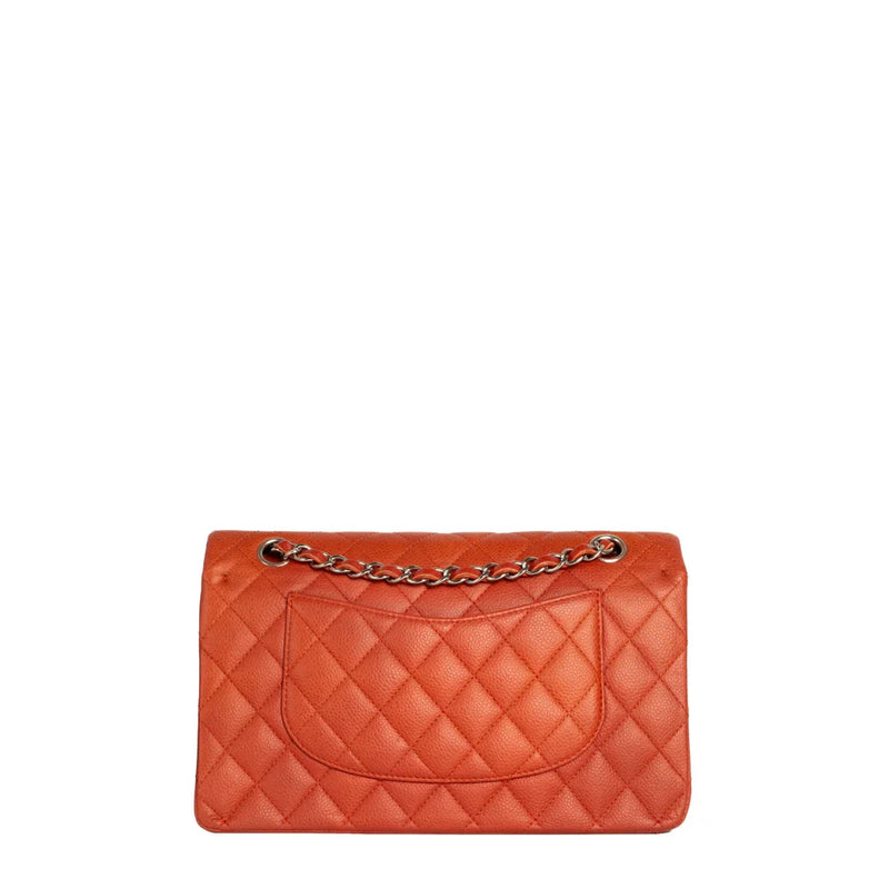 sac de seconde main timeless chanel  en cuir orange dos