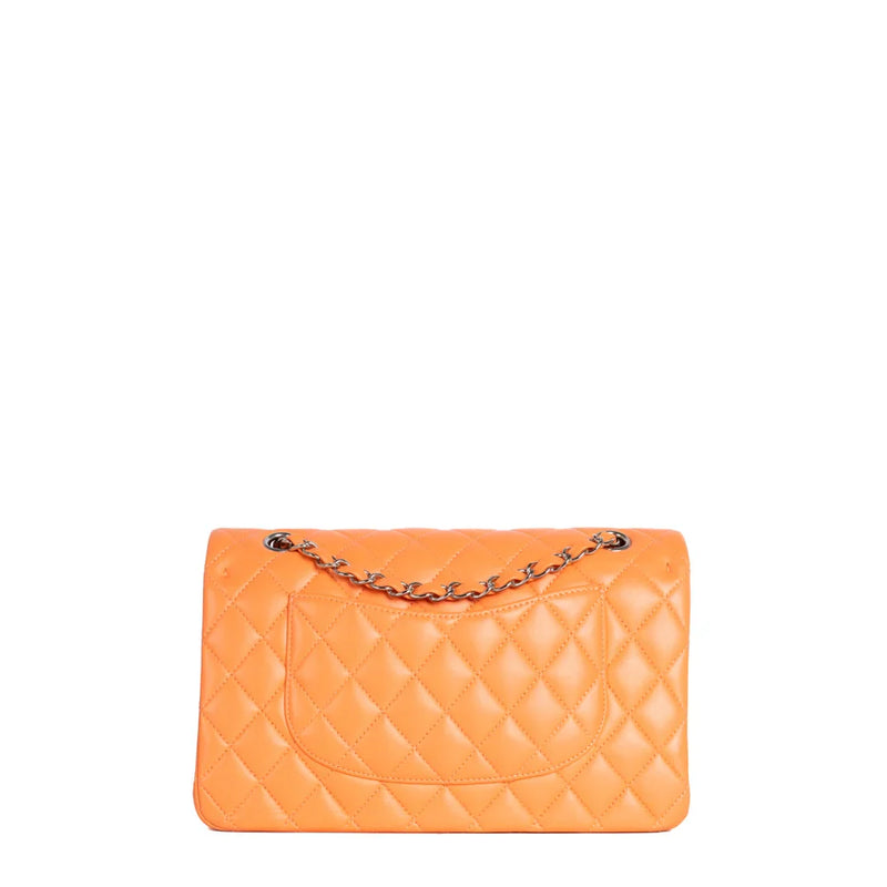 sac de seconde main timeless chanel  en cuir orange  dos