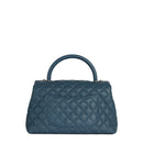 sac de seconde main trendy cc chanel en cuir bleu  dos