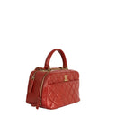 sac de seconde main trendy cc top handle chanel  en cuir rouge  côté