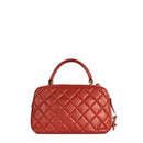 sac de seconde main trendy cc top handle chanel  en cuir rouge  dos