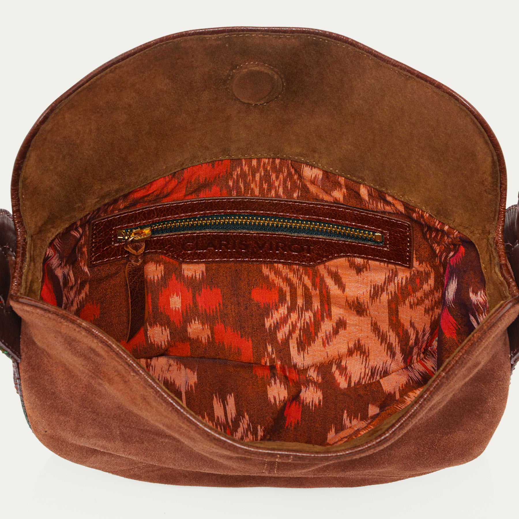 Sac Veau Velours & Python Estelle Cognac Oasis