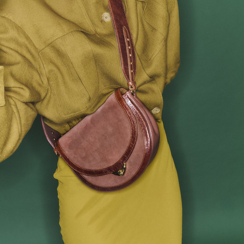 Sac Veau Velours Victoria Cognac