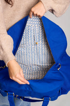Bolsa de viaje grande Yves azul eléctrico bolsillos interiores