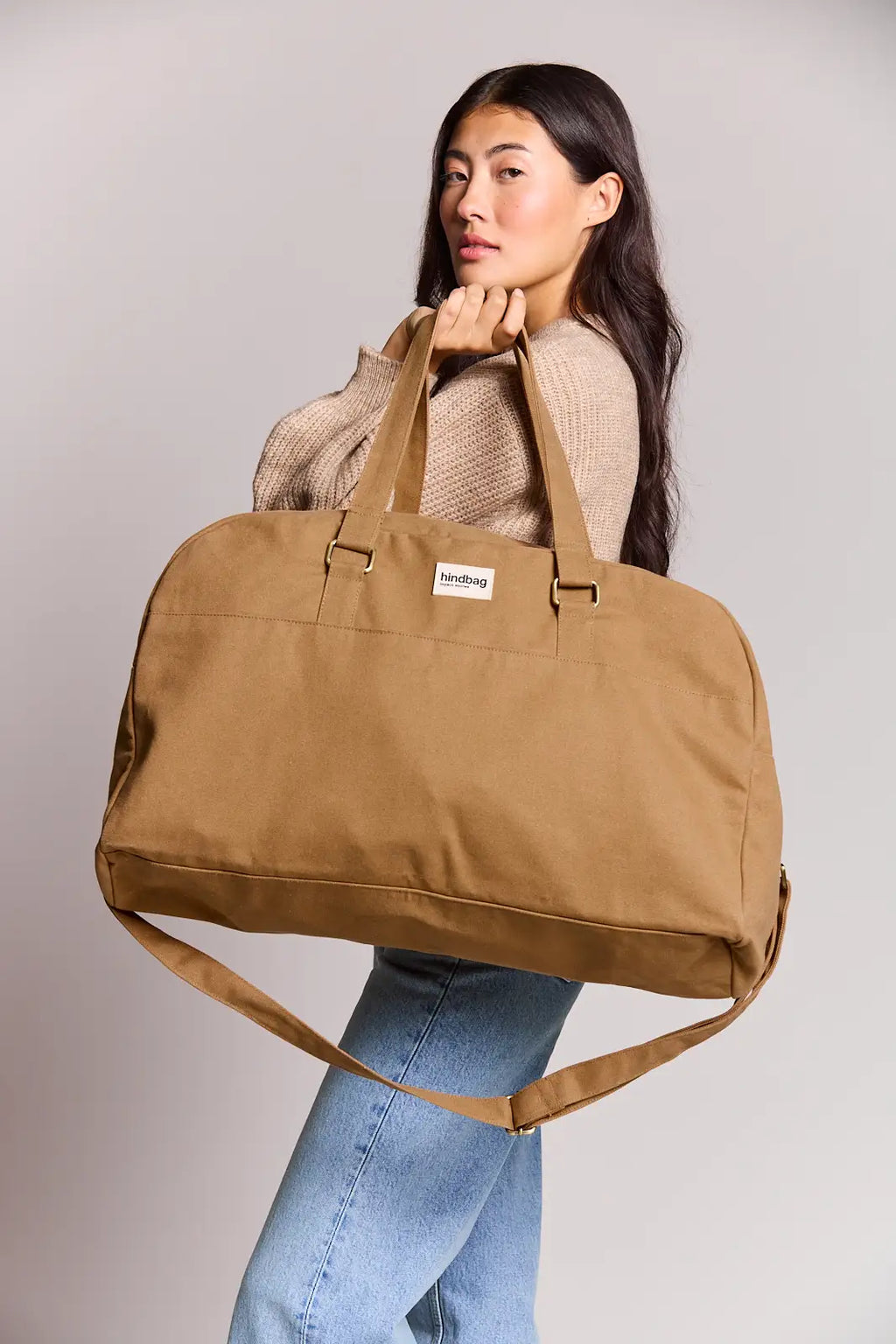 Große Unisex-Reisetasche Yves in Zimtbraun