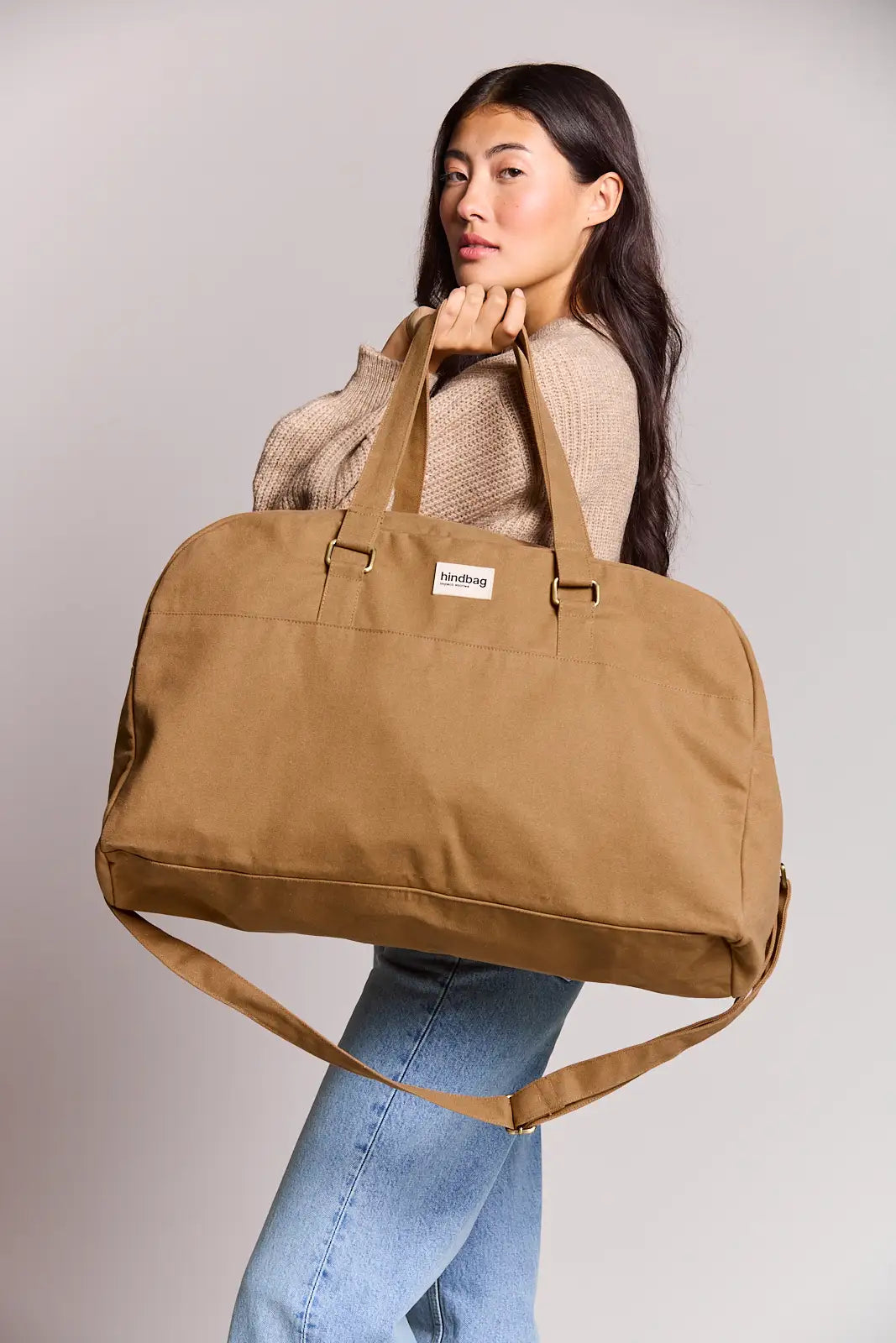 Große Unisex-Reisetasche Yves in Zimtbraun
