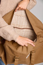 Große Unisex-Reisetasche Yves in Zimtbraun mit Innentaschen 