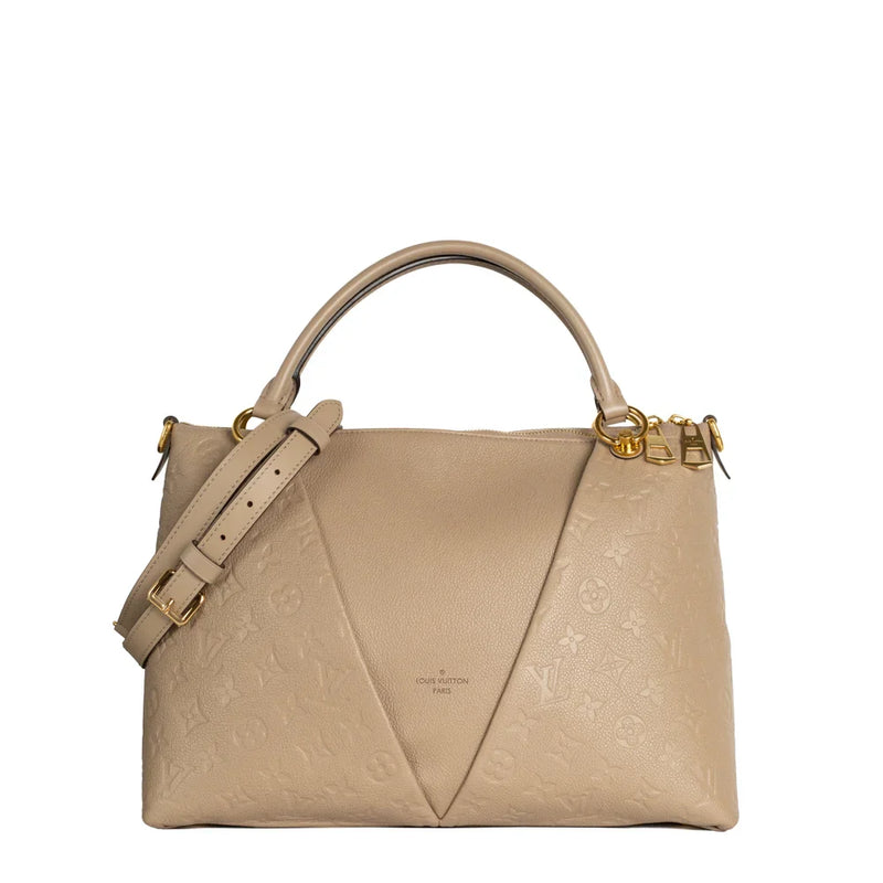 sac de seconde main v tote louis vuitton en cuir beige face