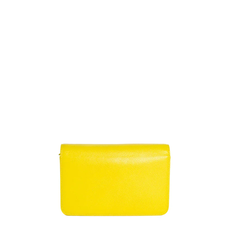 sac de seconde main woc chanel  en cuir jaune dos