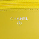 sac de seconde main woc chanel  en cuir jaune label