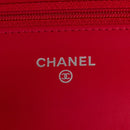 sac de seconde main wallet on chain chanel  en cuir rouge label