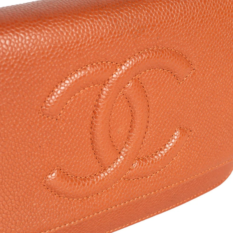 Chanel - Sac Wallet On Chain Edition Limitée En Cuir Orange