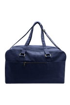 Borsa da viaggio Yves blu navy, vista posteriore su sfondo neutro