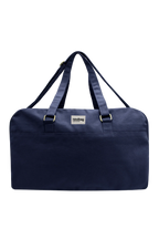 Borsa da viaggio Yves blu navy, vista frontale su sfondo neutro