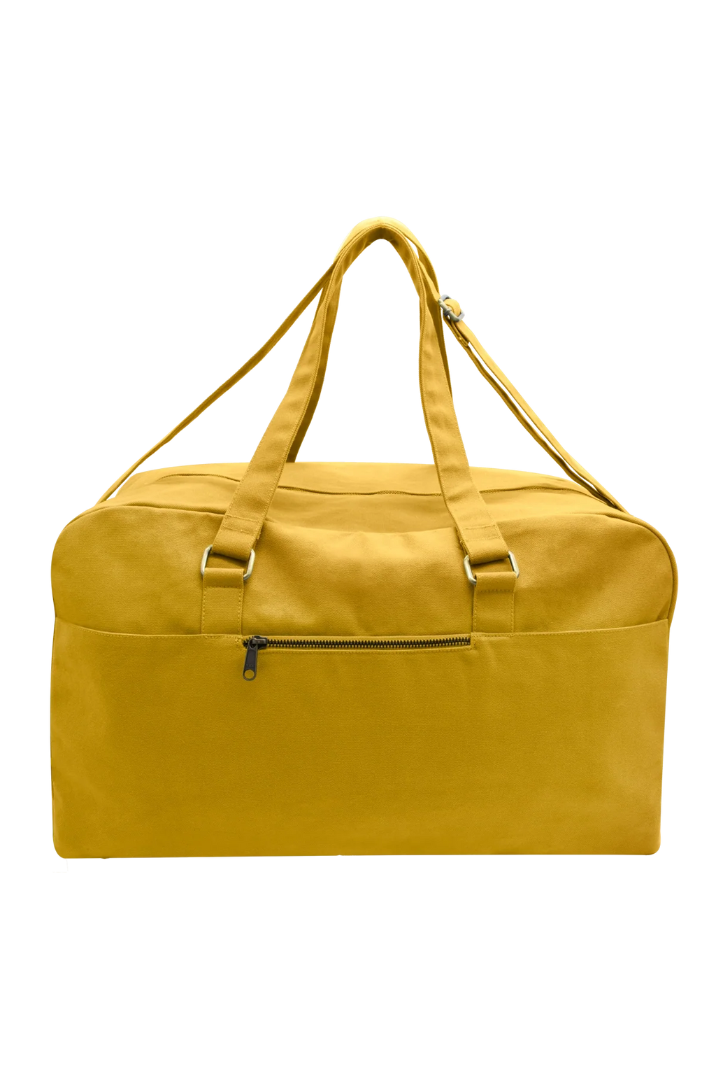Grande borsa da viaggio unisex Yves color zafferano, vista posteriore su sfondo neutro