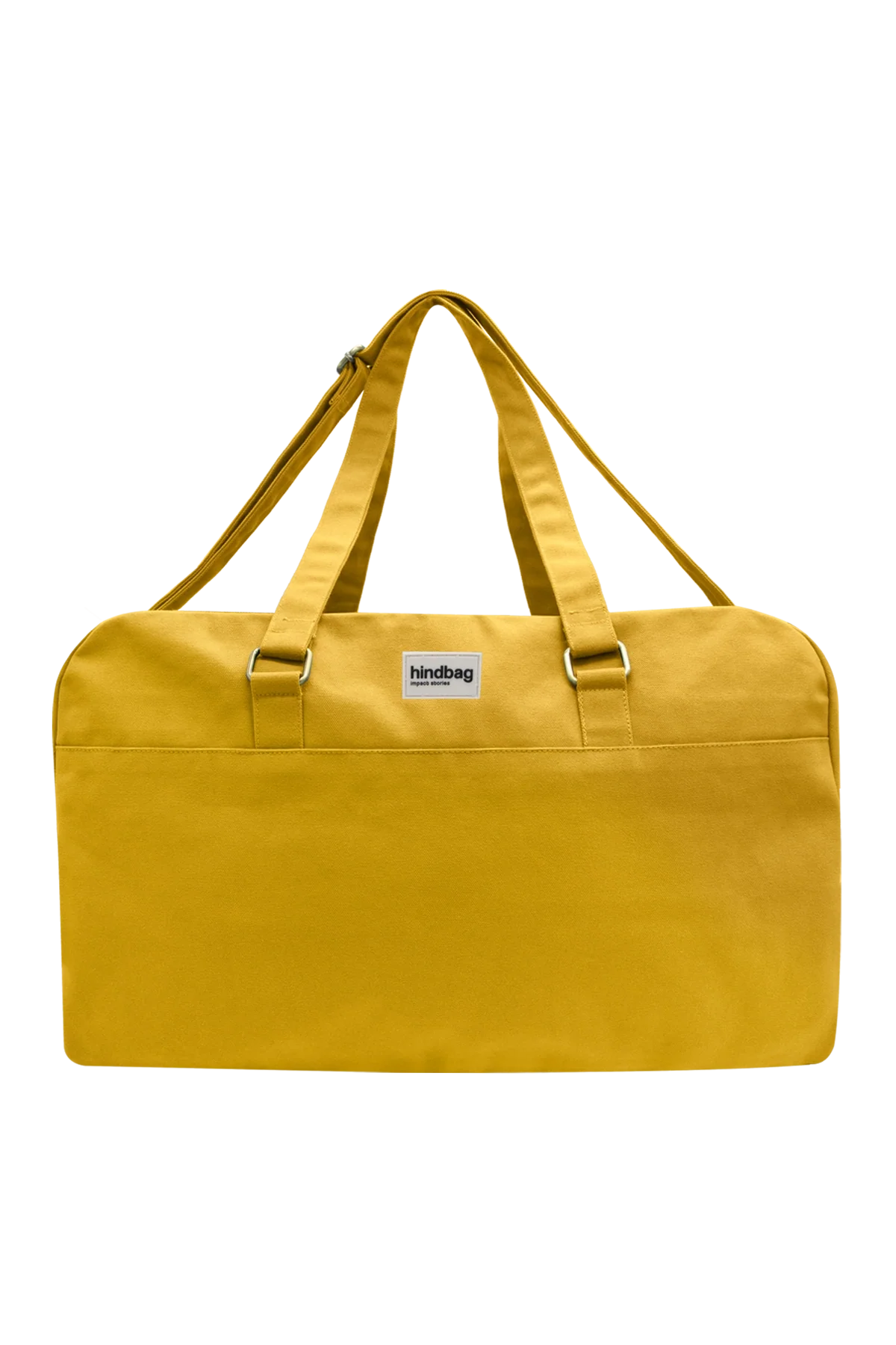 Grande borsa da viaggio unisex Yves color zafferano, vista frontale su sfondo neutro