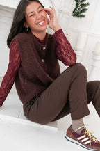 SACHA Chocolate - Sleeveless Cardigan