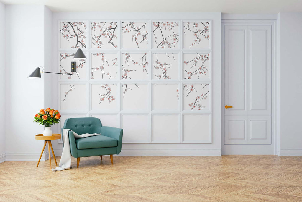 Fresque Sakura - Blanc