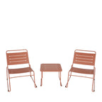 Solena - 2-Seater Garden Set - Metal - Terracotta