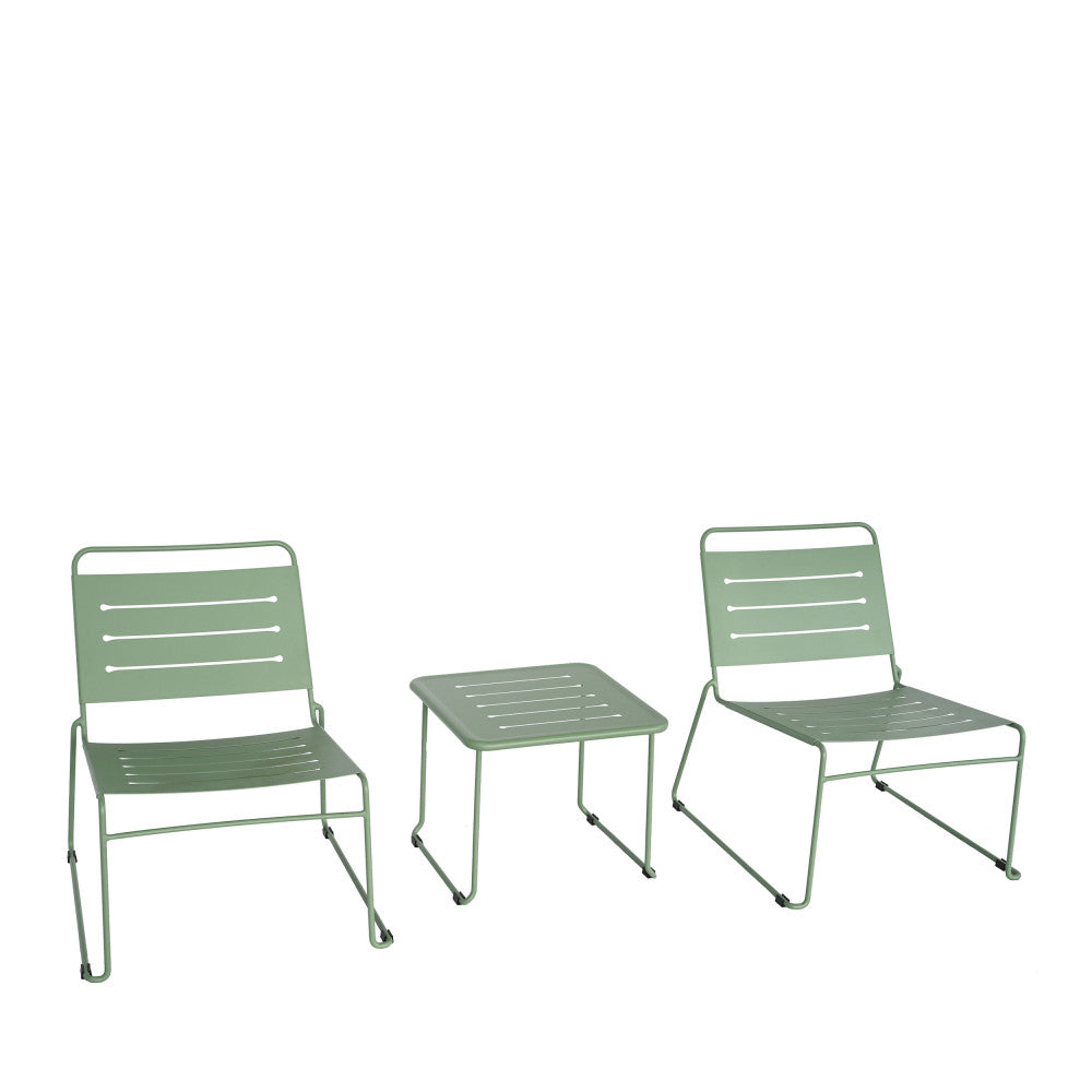 Solena - 2-Person Garden Set - Metal - Green