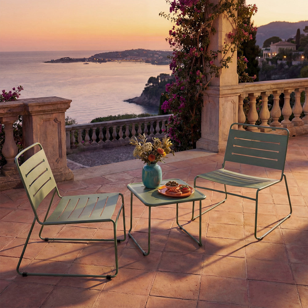 Solena - 2-Person Garden Set - Metal - Green
