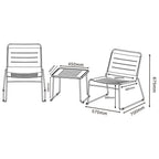 Solena - 2-Seater Garden Set - Metal - Beige