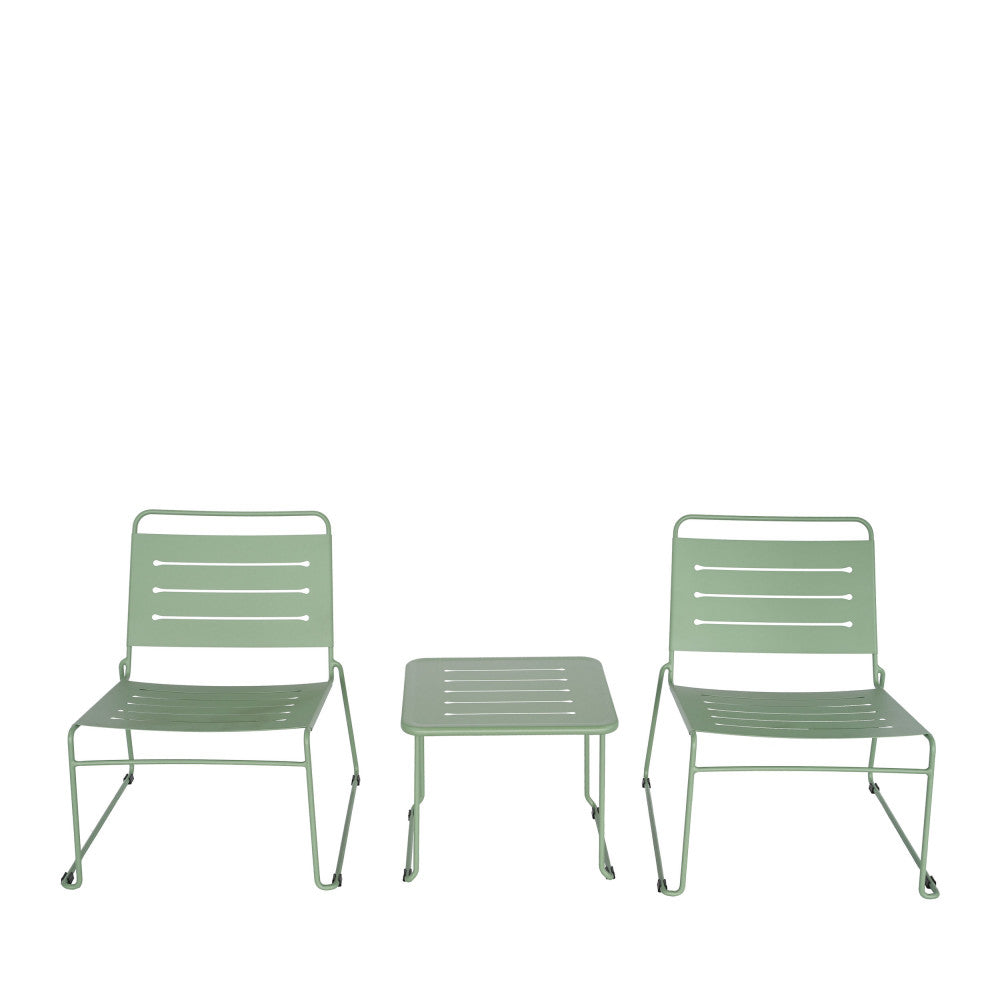 Solena - 2-Person Garden Set - Metal - Green