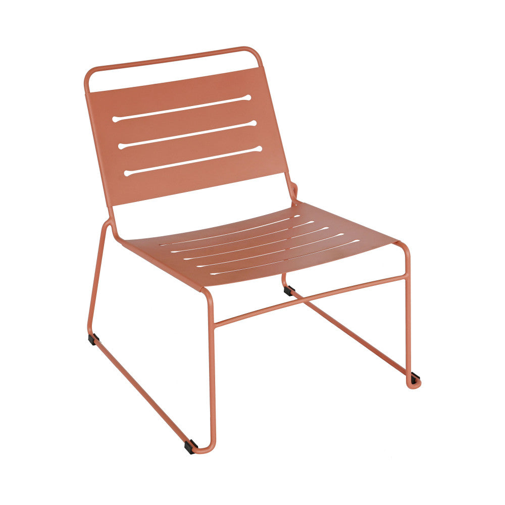 Solena - 2-Seater Garden Set - Metal - Terracotta