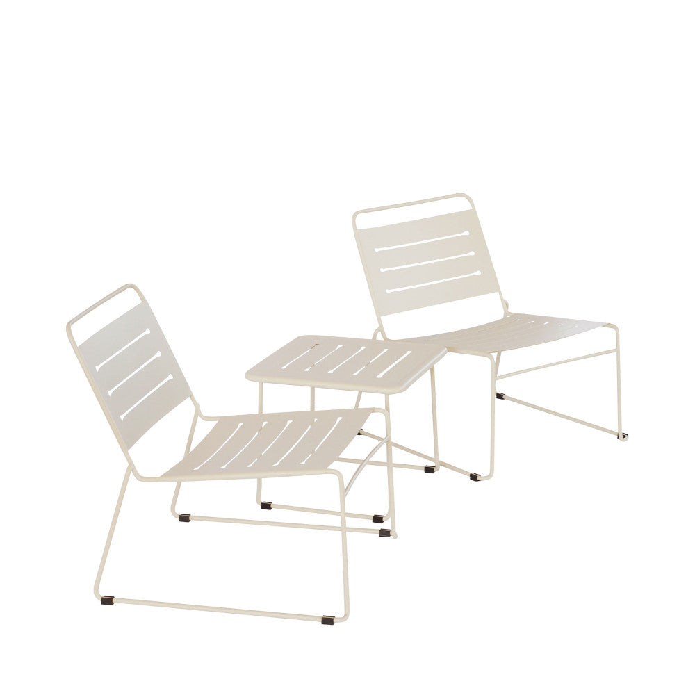 Solena - 2-Seater Garden Set - Metal - Beige