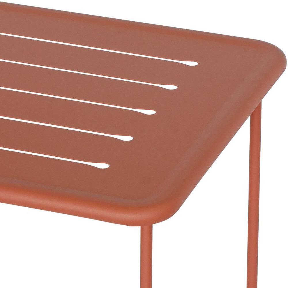 Solena - 2-Seater Garden Set - Metal - Terracotta