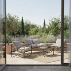 Zeno - Conjunto De Jardín 4 Plazas - Acero - Beige