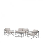Zeno - Conjunto De Jardín 4 Plazas - Acero - Beige
