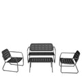 Zaro - Salon De Jardin 4 Places - Métal - Gris Foncé