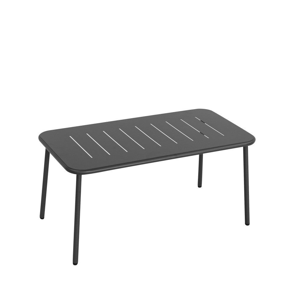 Zaro - Salon De Jardin 4 Places - Métal - Gris Foncé
