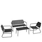 Zaro - Salon De Jardin 4 Places - Métal - Gris Foncé