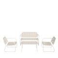 Zaro - 4-Seater Garden Set - Metal - Beige
